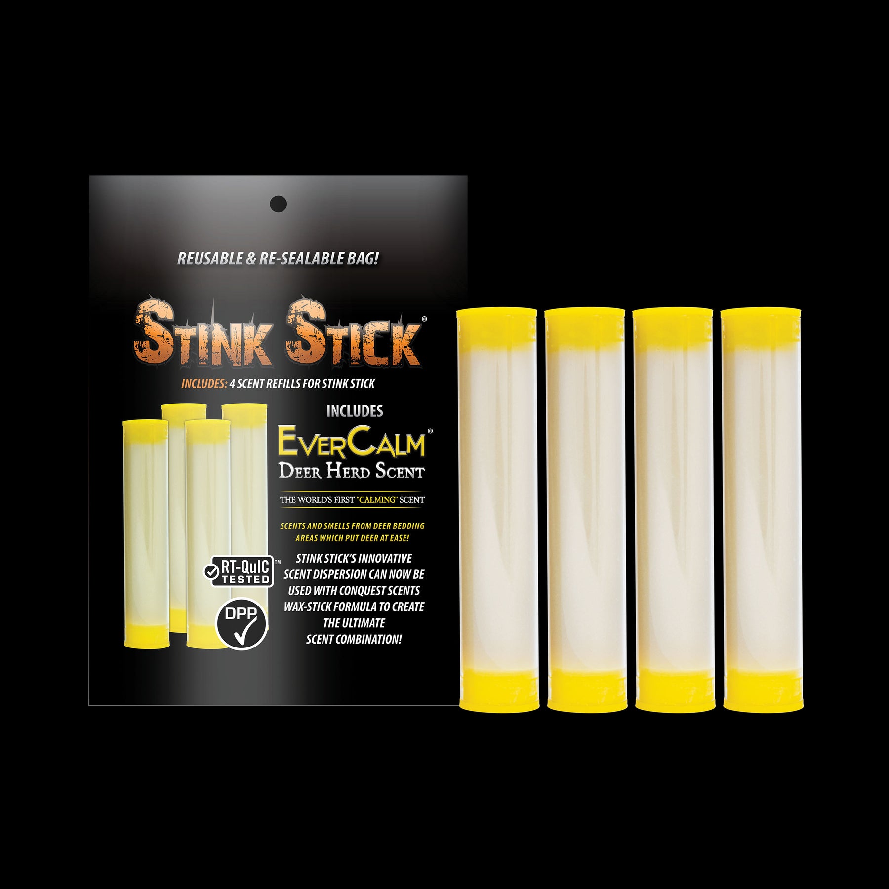 Ever Calm Rope Stink Stick EverCalm Tubes - 4 Pack – ConQuest Scents